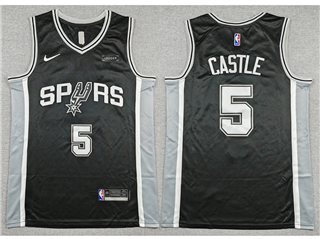 San Antonio Spurs #5 Stephon Castle Black Swingman Jersey