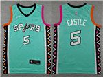 San Antonio Spurs #5 Stephon Castle Turquoise City Edition Swingman Jersey