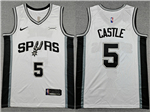 San Antonio Spurs #5 Stephon Castle White Swingman Jersey