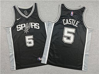 San Antonio Spurs #5 Stephon Castle Youth Black Swingman Jersey