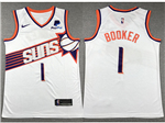 Phoenix Suns #1 Devin Booker 2023-24 New White Swingman Jersey