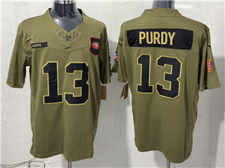 San Francisco 49ers #13 Brock Purdy Olive 2025 Salute To Service Limited Jersey