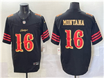San Francisco 49ers #16 Joe Montana Black Rivalries Vapor F.U.S.E. Limited Jersey