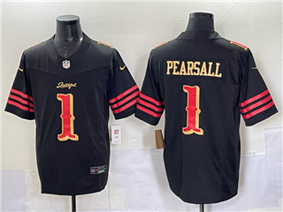 San Francisco 49ers #1 Ricky Pearsall Black Rivalries Vapor F.U.S.E. Limited Jersey