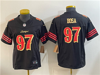 San Francisco 49ers #97 Nick Bosa Women's Black Rivalries Vapor F.U.S.E. Limited Jersey
