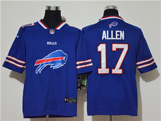 Buffalo Bills #17 Josh Allen Blue Team Big Logo Vapor Limited Jersey