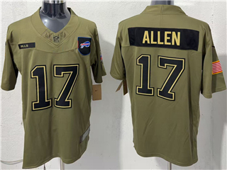 Buffalo Bills #17 Josh Allen Olive 2025 Salute To Service Limited Jersey