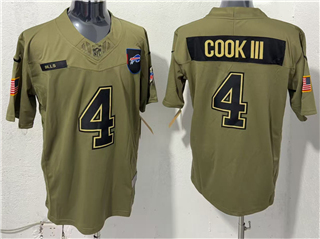Buffalo Bills #4  James Cook III Olive 2025 Salute To Service Limited Jersey
