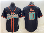 Miami Dolphins #10 Tyreek Hill Black Baseball Cool Base Jersey