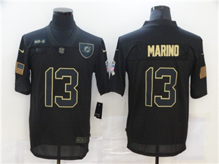 Miami Dolphins #13 Dan Marino 2020 Black Salute To Service Limited Jersey