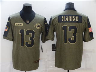 Miami Dolphins #13 Dan Marino 2021 Olive Salute To Service Limited Jersey