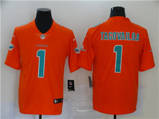 Miami Dolphins #1 Tua Tagovailoa Orange Inverted Limited Jersey