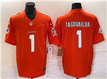 Miami Dolphins #1 Tua Tagovailoa Orange Vapor F.U.S.E. Limited Jersey