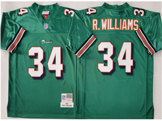 Miami Dolphins #34 Ricky Williams 2002 Throwback Aqua Jersey