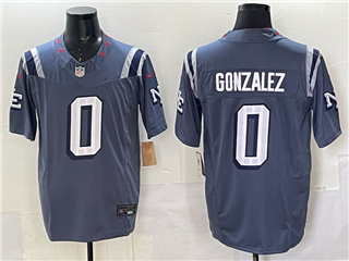 New England Patriots #0 Christian Gonzalez Storm Blue Rivalries Vapor F.U.S.E. Limited Jersey