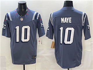 New England Patriots #10 Drake Maye Storm Blue Rivalries Vapor F.U.S.E. Limited Jersey