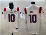 New England Patriots #10 Drake Maye White Super Bowl LX Limited Jersey