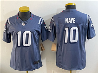 New England Patriots #10 Drake Maye Women's Storm Blue Rivalries Vapor F.U.S.E. Limited Jersey