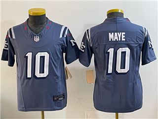 New England Patriots #10 Drake Maye Youth Storm Blue Rivalries Vapor F.U.S.E. Limited Jersey