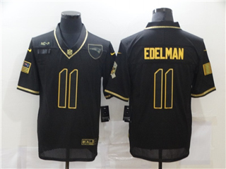 New England Patriots #11 Julian Edelman 2020 Black Gold Salute To Service Limited Jersey