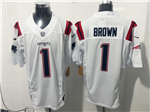 New England Patriots #1 A.J. Brown White Vapor F.U.S.E. Limited Jersey