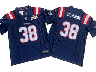 New England Patriots #38 Rhamondre Stevenson Navy Super Bowl LX Limited Jersey