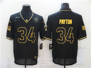 Chicago Bears #34 Walter Payton 2020 Black Gold Salute To Service Limited Jersey