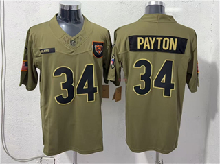 Chicago Bears #34 Walter Payton Olive 2025 Salute To Service Limited Jersey
