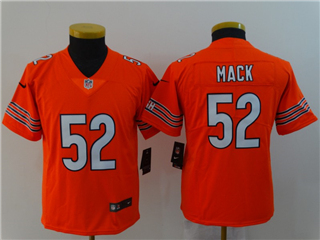 Chicago Bears #52 Khalil Mack Youth Orange Vapor Limited Jersey
