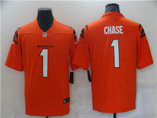 Cincinnati Bengals #1 Ja'Marr Chase 2021 Orange Vapor Limited Jersey