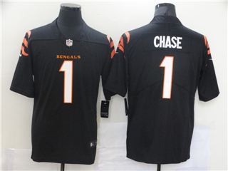 Cincinnati Bengals #1 Ja'Marr Chase 2021 Youth Black Vapor Limited Jersey