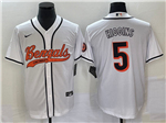 Cincinnati Bengals #5 Tee Higgins White Baseball Jersey