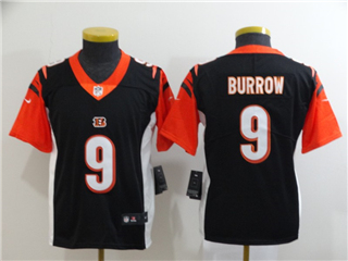 Cincinnati Bengals #9 Joe Burrow Youth Black Vapor Limited Jersey