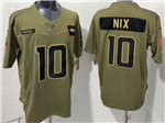 Denver Broncos #10 Bo Nix Olive 2025 Salute To Service Limited Jersey