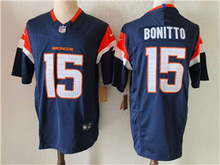 Denver Broncos #15 Nik Bonitto Navy Vapor F.U.S.E. Limited Jersey