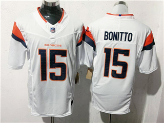 Denver Broncos #15 Nik Bonitto White Vapor F.U.S.E. Limited Jersey