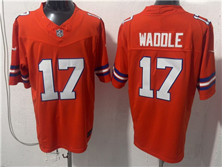 Denver Broncos #17 Jaylen Waddle Orange Alternate 1977 Throwback Vapor F.U.S.E. Limited Jersey