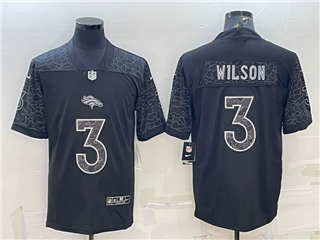 Denver Broncos #3 Russell Wilson Black RFLCTV Limited Jersey