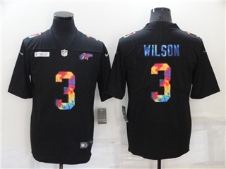 Denver Broncos #3 Russell Wilson Black Rainbow Vapor Limited Jersey