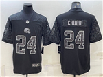 Cleveland Browns #24 Nick Chubb Black RFLCTV Limited Jersey