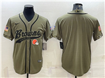 Cleveland Browns Olive Salute To Service Baseball Team Jersey