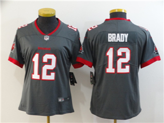 Tampa Bay Buccaneers #12 Tom Brady Women's 2020 Gray Vapor Limited Jersey