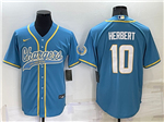 Los Angeles Chargers #10 Justin Herbert Powder Blue Baseball Cool Base Jersey