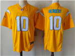 Los Angeles Chargers #10 Justin Herbert Gold Vapor F.U.S.E. Limited Jersey
