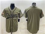 Los Angeles Chargers Olive Salute To Service Baseball Team Jersey