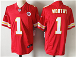 Kansas City Chiefs #1 Xavier Worthy Red Vapor F.U.S.E. Limited Jersey