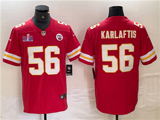 Kansas City Chiefs #56 George Karlaftis Red Super Bowl LVIII Limited Jersey