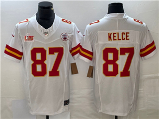 Kansas City Chiefs #87 Travis Kelce White Super Bowl LIX F.U.S.E. Limited Jersey