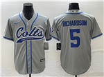 Indianapolis Colts #5 Anthony Richardson Gray Baseball Jersey