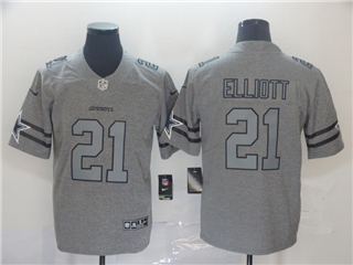 Dallas Cowboys #21 Ezekiel Elliott 2019 Gray Gridiron Gray Limited Jersey